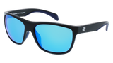 Wraparound Black Sunglasses with Blue Polarised Sunglasses