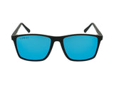 Black sunglasses blue polarized lenses