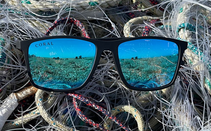 Sunglasses made top of glass