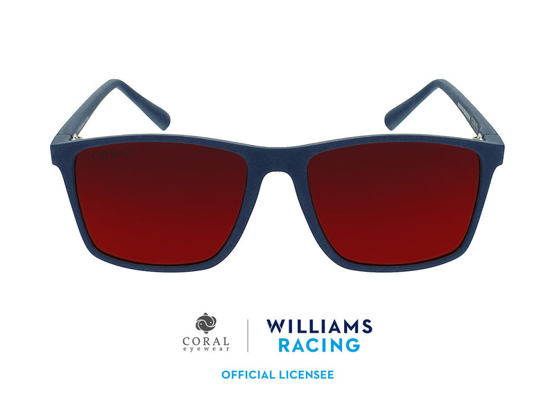 Blue sunglasses red lenses with Williams Racing F1 logo