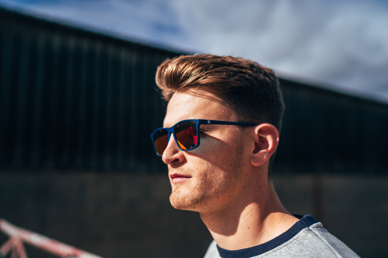 Logan Sargeant wearing Coral Eyewear Williams Racing F1 Sunglasses