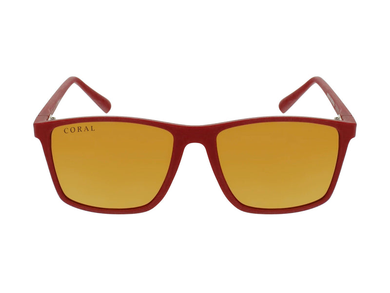 Red and gold polarized sunglasses