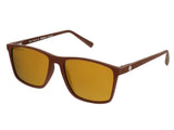 Side view of Gold polarized lens sunglasses